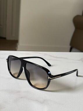 Tom Ford Black Frame Sunglasses with Brown Gradient Lenses